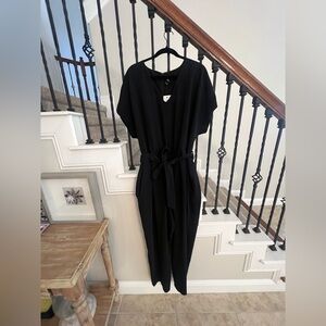 NWT DKNY Black Jumpsuit with Tie Waist